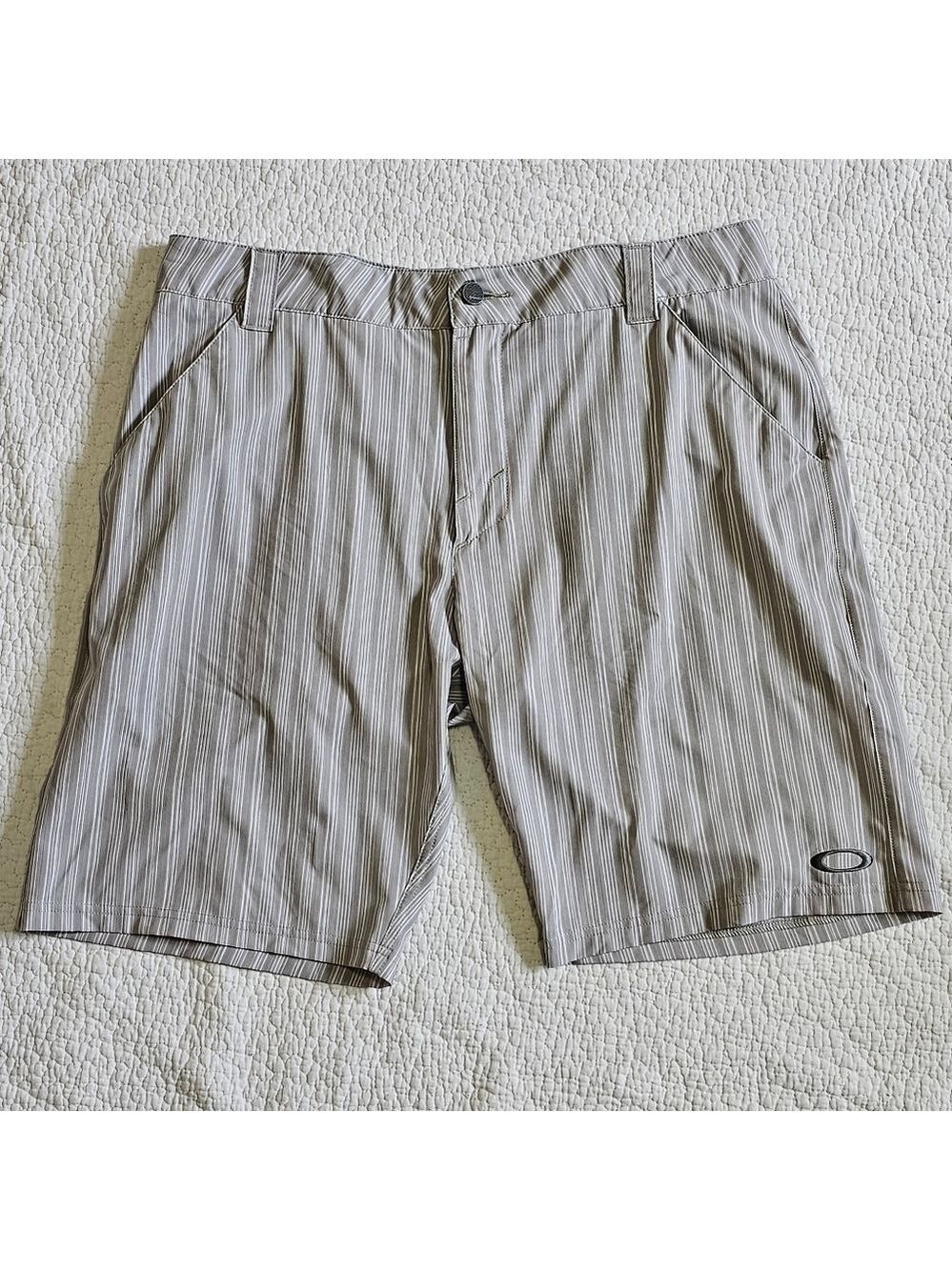 Mens Oakley Striped Gray Shorts